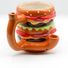 Load image into Gallery viewer, Double Cheeseburger Ceramic Mug Hand Pipe
