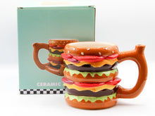 Load image into Gallery viewer, Double Cheeseburger Ceramic Mug Hand Pipe

